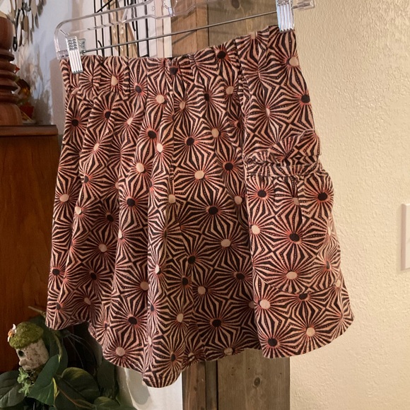 Free People Geometric Mini Skirt in Red and Cream pre loved condition - Picture 2 of 7